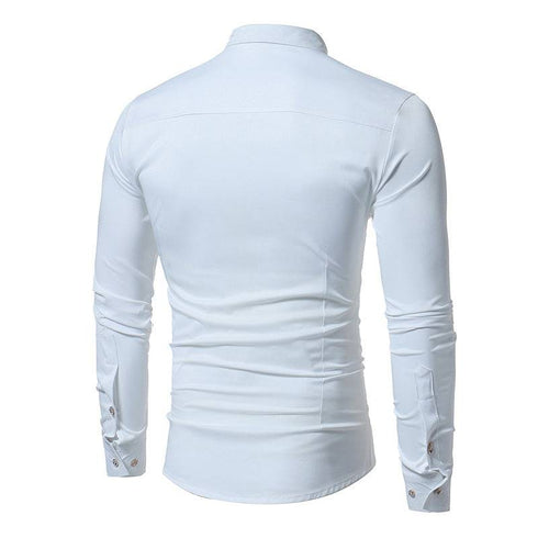 Wedding Tuxedo Shirt Men Brand Fashion Slim Fit Long Sleeve Mens Dress Shirts